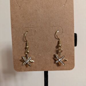 🎄BOGO FREE🎄Gold Star Earrings with Crystal Details